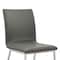 Armen Living Crystal Dining Chair in Brushed Stainless Steel finish with Gray Faux Leather and Walnut Back, PK2 LCCRCHGRPU - alternate 5